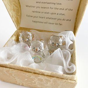 ANGEL HAPPINESS BOX Three Crystal Bears